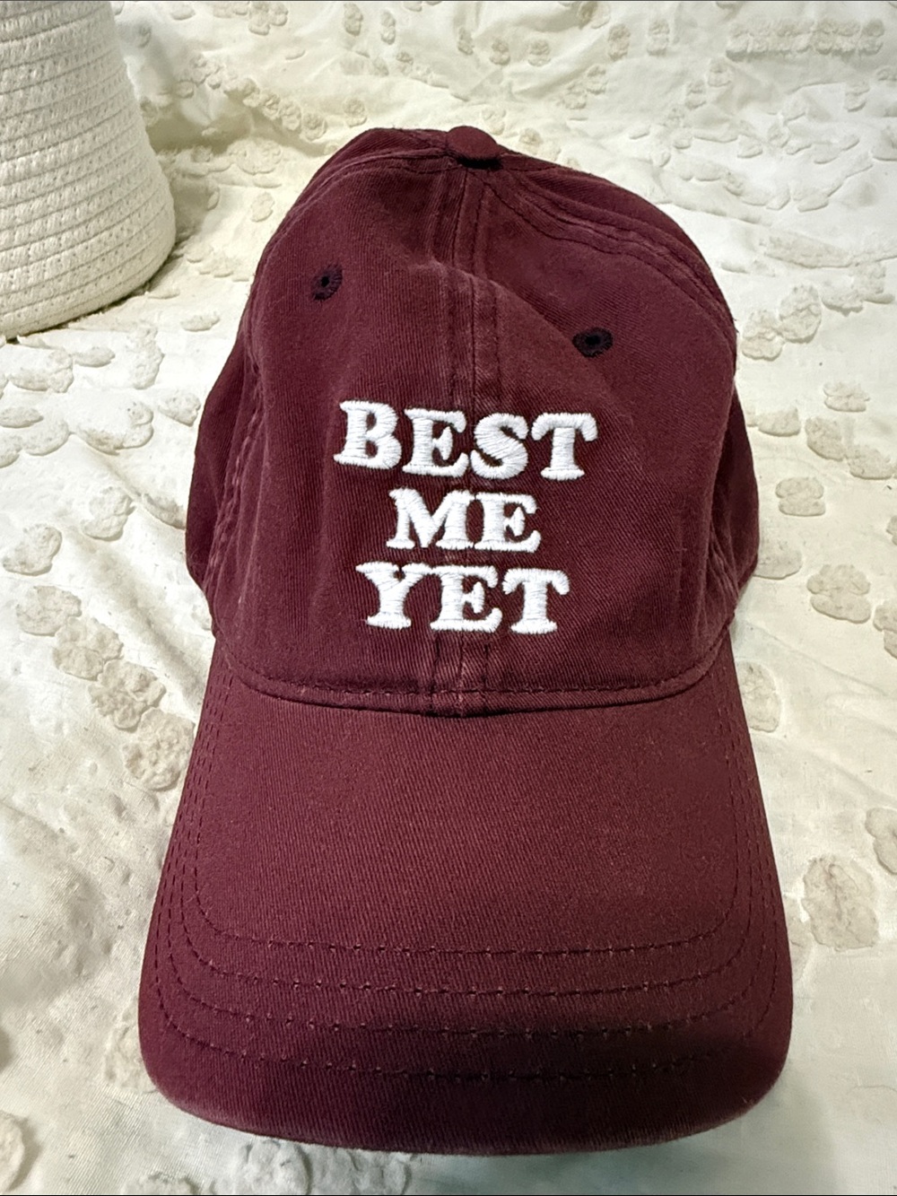 Aerie Maroon 'BEST ME YET' Embroidered Baseball Cap